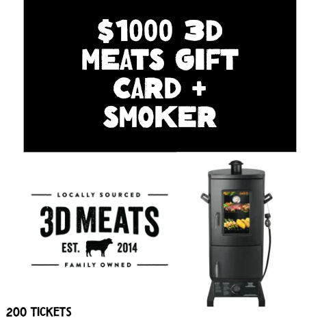 $1000 3D Meats Gift Card + Smoker