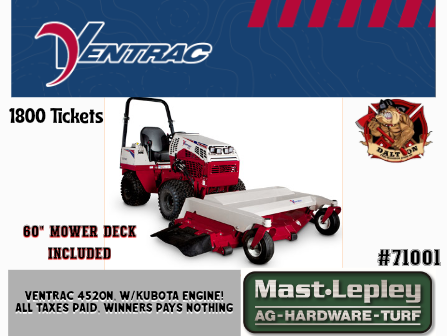 2025 Ventrac 4520N, W/Kubota gas Engine and 60" Mower Deck Included.